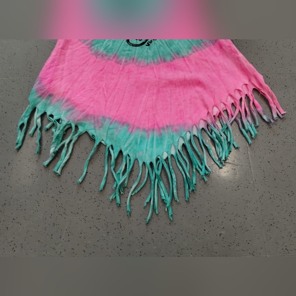 Happy Kids Virginia Beach Girls Neon tiedye sleeveless Fringe Tank Top Girl M - Picture 8 of 13